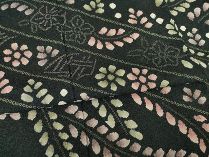 平和屋着物●訪問着 絞り 草花文 正絹 逸品 AABF2847ck