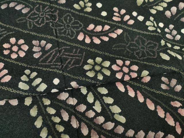 平和屋着物●訪問着 絞り 草花文 正絹 逸品 AABF2847ck