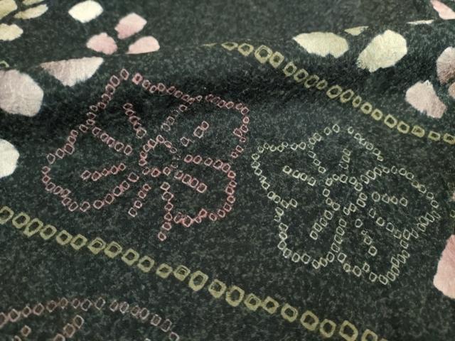 平和屋着物●訪問着 絞り 草花文 正絹 逸品 AABF2847ck