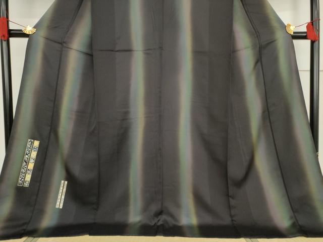 平和屋着物●訪問着 短冊花鳥文 暈し染め 金彩 ロング丈 正絹 逸品 AABF2848ck