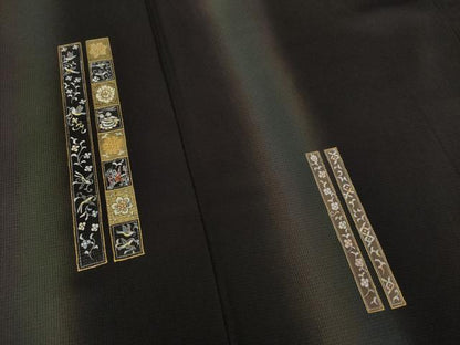 平和屋着物●訪問着 短冊花鳥文 暈し染め 金彩 ロング丈 正絹 逸品 AABF2848ck