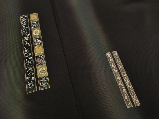 平和屋着物●訪問着 短冊花鳥文 暈し染め 金彩 ロング丈 正絹 逸品 AABF2848ck