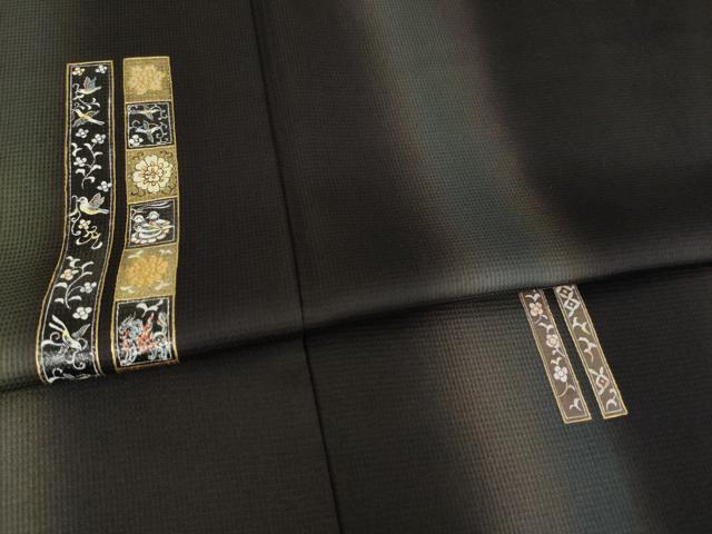 平和屋着物●訪問着 短冊花鳥文 暈し染め 金彩 ロング丈 正絹 逸品 AABF2848ck