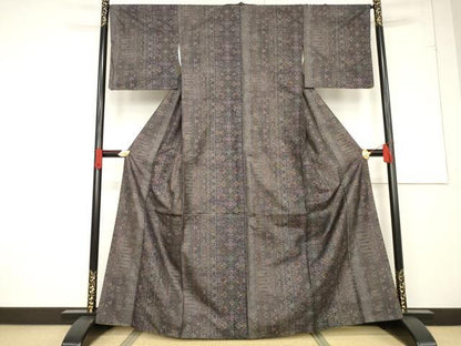平和屋着物●本場大島紬 カタス9マルキ 花間道 正絹 逸品 AABF2853ck