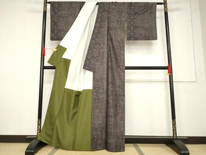 平和屋着物●本場大島紬 カタス9マルキ 花間道 正絹 逸品 AABF2853ck