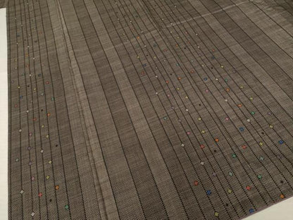平和屋着物●本場大島紬 一元7マルキ 間道 正絹 逸品 AABF2856ck