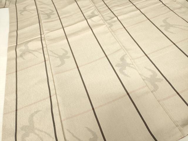 平和屋着物●お召 格子 燕 正絹 逸品 AABF2858ck