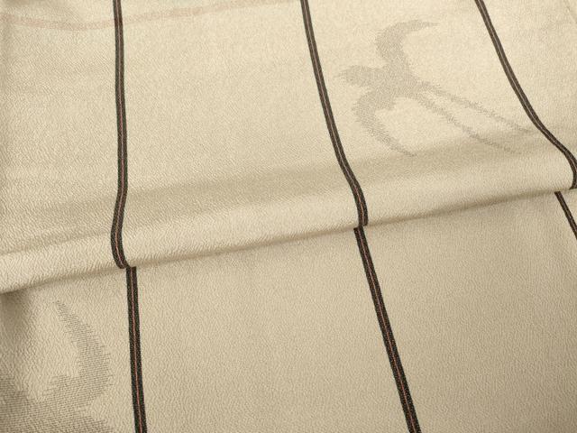 平和屋着物●お召 格子 燕 正絹 逸品 AABF2858ck