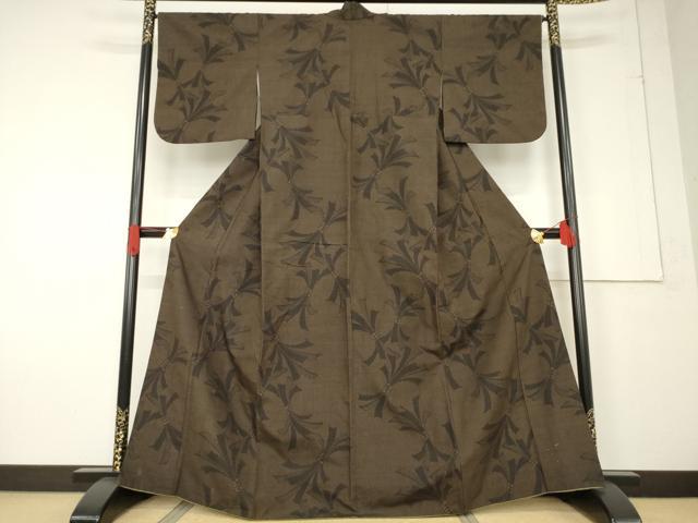 平和屋着物●結城紬 100亀甲 束ね熨斗文 正絹 逸品 AABF2859ck