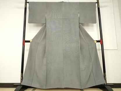 平和屋着物●伝統工芸士 保科信 江戸小紋 万筋 黒色×白色 正絹 逸品 AABF2860ck