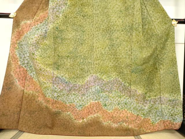 平和屋着物●菅原工房 菅原結作 漢方染紬 訪問着 道長文 正絹 逸品 AABF2863ck