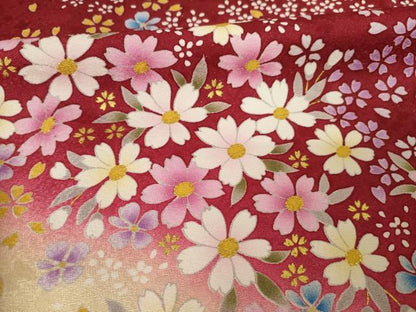 平和屋着物●豪華振袖 総刺繍 舞花文 暈し染め 銀通し地 正絹 逸品 AABF2865ck