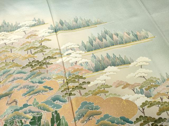 平和屋着物●豪華色留袖 友禅 作家物 風景文 暈し染め 金彩 鈴乃屋扱い 正絹 逸品 AABF2868ck