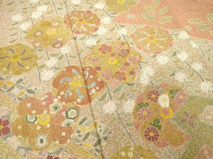 平和屋着物●京友禅の第一人者 松井青々 訪問着 駒刺繍 松皮菱花文 金彩 正絹 逸品 AABF2871ck