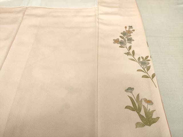 平和屋着物●訪問着 友禅 作家物 駒刺繍 草花文 金彩 正絹 逸品 AABF2872ck