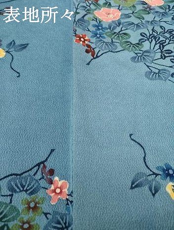 平和屋着物●上質な小紋 型染め 草花文 正絹 逸品 未使用 AABF2873ck