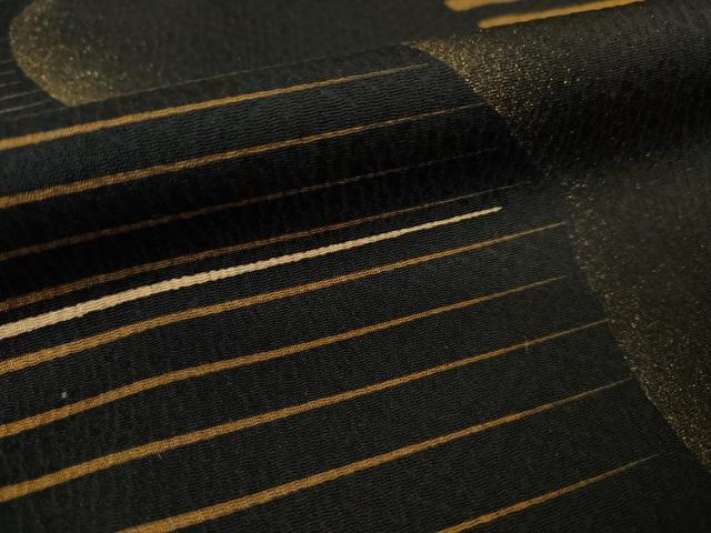 平和屋着物●訪問着 流水文 黒地 金彩 正絹 逸品 AABF2875ck