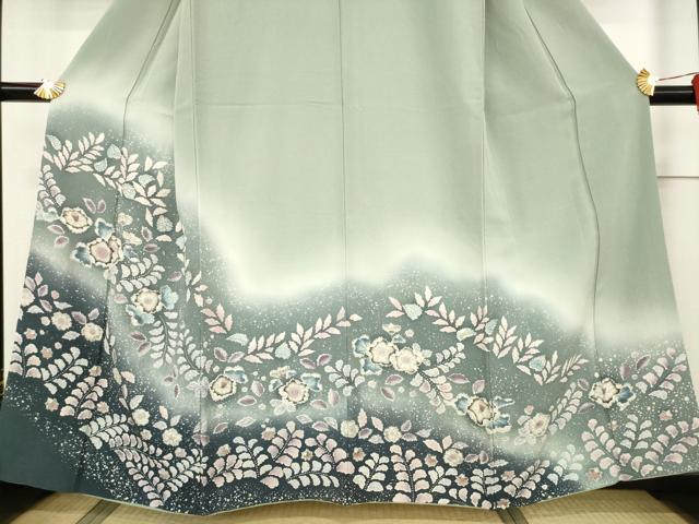 平和屋着物●訪問着 辻が花 絞り 舞花文 暈し染め 正絹 逸品 AABF2877ck
