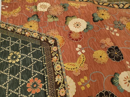 平和屋着物●訪問着 花蝶唐草文 金彩 正絹 逸品 AABF2881ck