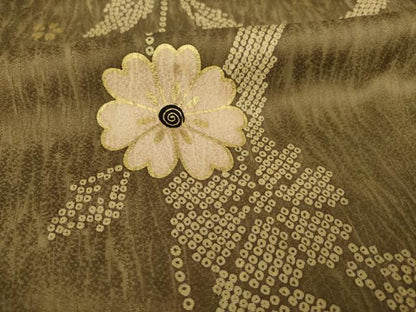 平和屋着物●訪問着 花蝶唐草文 金彩 正絹 逸品 AABF2881ck