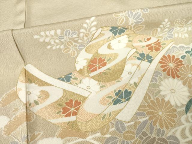 平和屋着物●豪華色留袖　駒刺繍　誰が袖花文　金彩　正絹　逸品　AABF2886ck