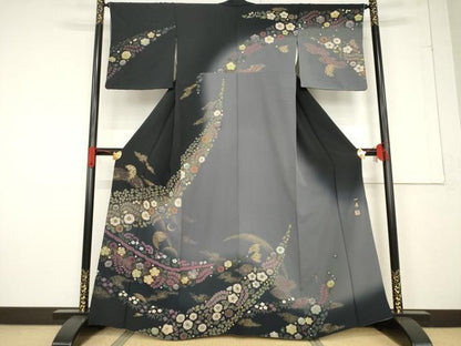 平和屋着物●吉乃一廉 幻の辻が花 訪問着 舞花文 金彩 正絹 逸品 AABF2887ck