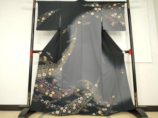 平和屋着物●吉乃一廉 幻の辻が花 訪問着 舞花文 金彩 正絹 逸品 AABF2887ck