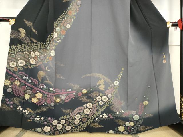 平和屋着物●吉乃一廉 幻の辻が花 訪問着 舞花文 金彩 正絹 逸品 AABF2887ck