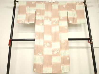 平和屋着物●長襦袢 無双仕立て 市松花唐草文 やまと誂製 正絹 逸品 AABF2891ck