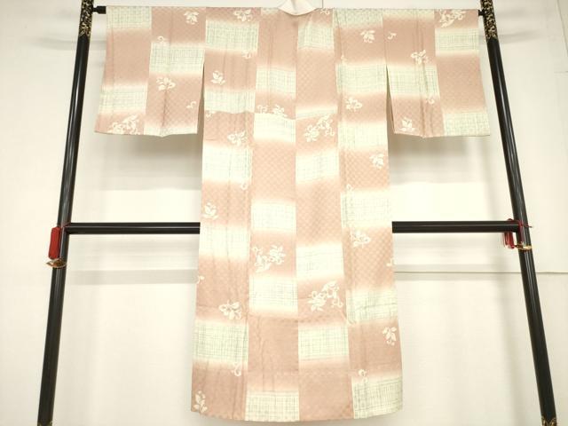 平和屋着物●長襦袢 無双仕立て 市松花唐草文 やまと誂製 正絹 逸品 AABF2891ck