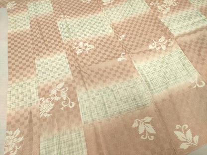 平和屋着物●長襦袢 無双仕立て 市松花唐草文 やまと誂製 正絹 逸品 AABF2891ck