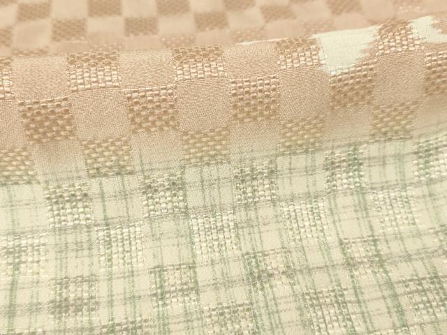 平和屋着物●長襦袢 無双仕立て 市松花唐草文 やまと誂製 正絹 逸品 AABF2891ck