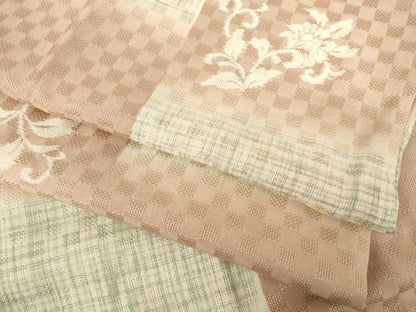 平和屋着物●長襦袢 無双仕立て 市松花唐草文 やまと誂製 正絹 逸品 AABF2891ck