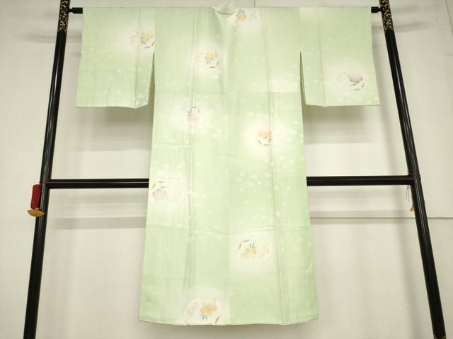 平和屋着物●長襦袢 袷 貝合わせ花文 暈し染め さが美扱い 正絹 逸品 AABF2894ck