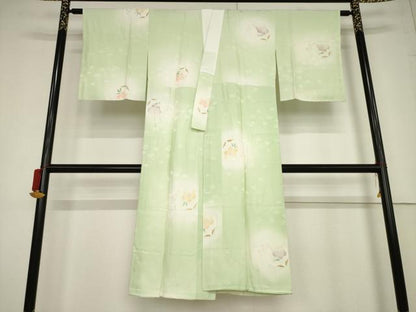 平和屋着物●長襦袢 袷 貝合わせ花文 暈し染め さが美扱い 正絹 逸品 AABF2894ck