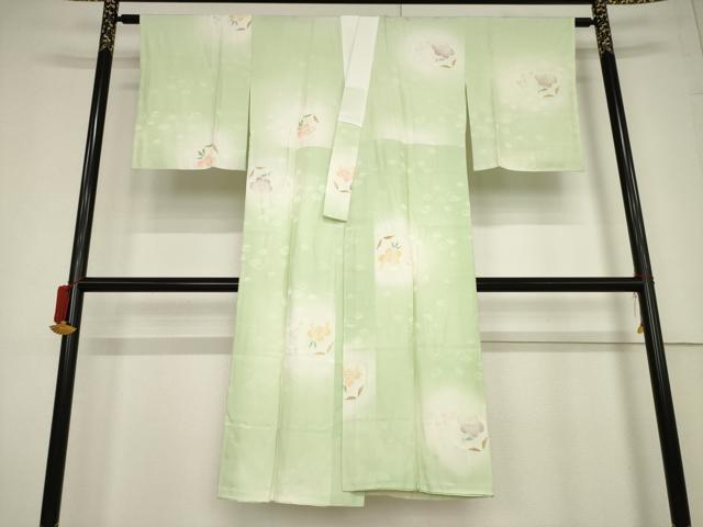 平和屋着物●長襦袢 袷 貝合わせ花文 暈し染め さが美扱い 正絹 逸品 AABF2894ck