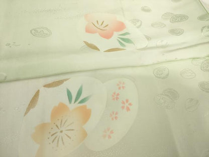 平和屋着物●長襦袢 袷 貝合わせ花文 暈し染め さが美扱い 正絹 逸品 AABF2894ck