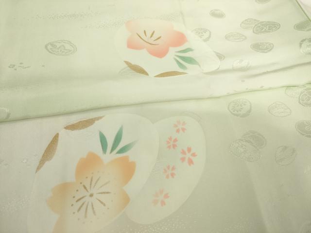 平和屋着物●長襦袢 袷 貝合わせ花文 暈し染め さが美扱い 正絹 逸品 AABF2894ck
