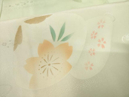 平和屋着物●長襦袢 袷 貝合わせ花文 暈し染め さが美扱い 正絹 逸品 AABF2894ck