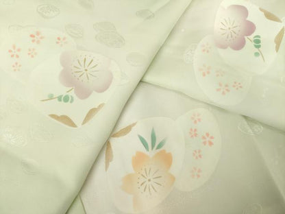 平和屋着物●長襦袢 袷 貝合わせ花文 暈し染め さが美扱い 正絹 逸品 AABF2894ck
