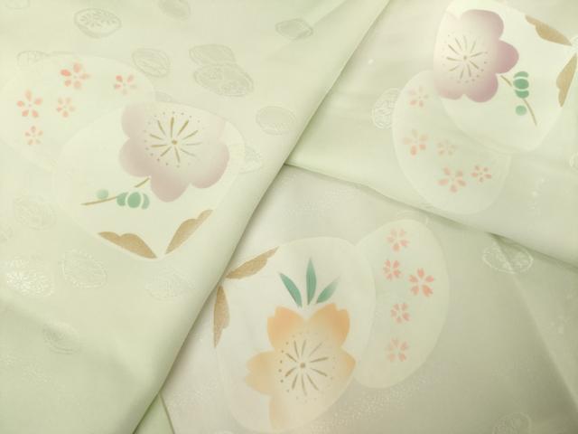 平和屋着物●長襦袢 袷 貝合わせ花文 暈し染め さが美扱い 正絹 逸品 AABF2894ck