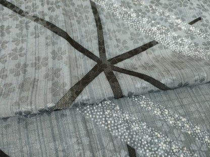 平和屋着物●長襦袢 無双仕立て 幾何学花文 半衿刺繍 正絹 逸品 未使用 AABF2895ck