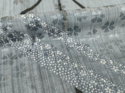 平和屋着物●長襦袢 無双仕立て 幾何学花文 半衿刺繍 正絹 逸品 未使用 AABF2895ck