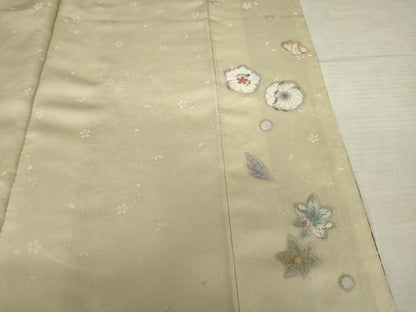 平和屋着物●吉乃一廉　幻の辻が花　訪問着　絞り　舞花文　銀通し地　正絹　逸品　AABF2898ck