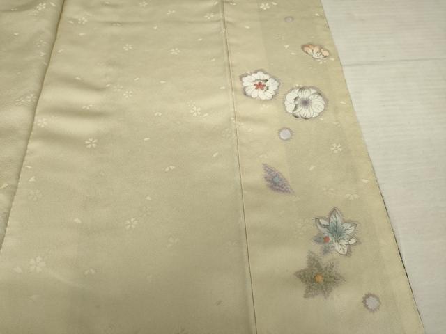 平和屋着物●吉乃一廉　幻の辻が花　訪問着　絞り　舞花文　銀通し地　正絹　逸品　AABF2898ck