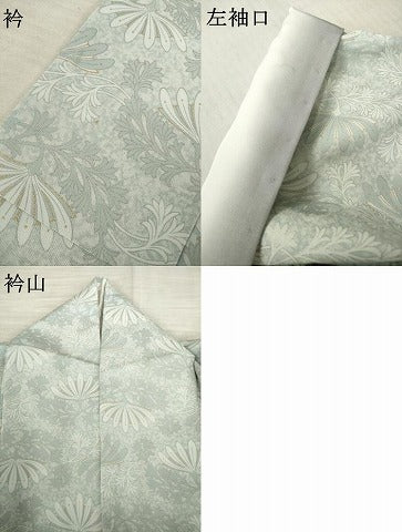 平和屋着物●ジャパンオートクチュール 渡辺雪三郎 小紋 草花文 金彩 正絹 逸品 AABF2905ck