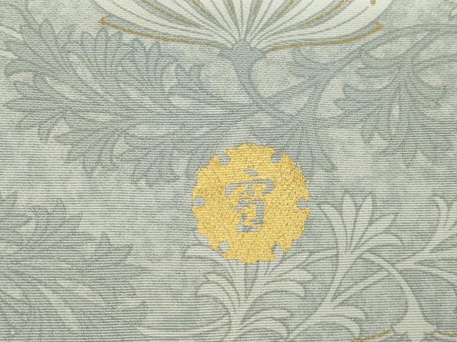 平和屋着物●ジャパンオートクチュール 渡辺雪三郎 小紋 草花文 金彩 正絹 逸品 AABF2905ck