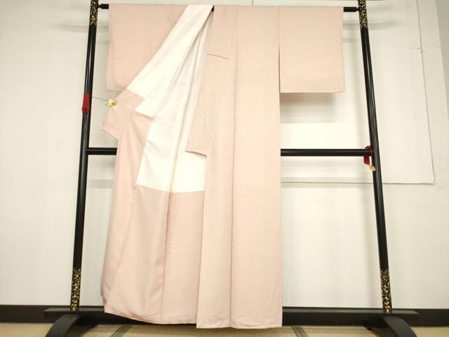 平和屋着物●上質な色無地 一斤染色 正絹 逸品 AABF2912ck