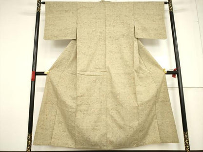 平和屋着物●上質な紬 花唐草文 正絹 逸品 AABF2913ck