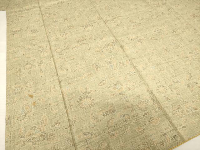 平和屋着物●上質な紬 花唐草文 正絹 逸品 AABF2913ck